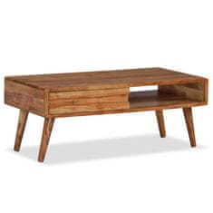 Greatstore Konferenční stolek ze dřeva vyřezávaná zásuvka 100 x 50 x 40 cm