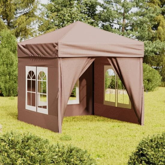 Greatstore Skládací party stan s bočními stěnami taupe 2 x 2 m