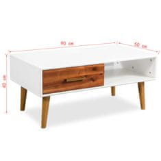 Greatstore Konferenční stolek masivní akáciové dřevo 90 x 50 x 40 cm