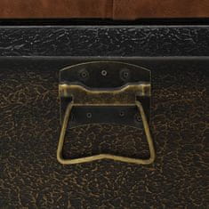 Greatstore Úložná lavice z masivního dřeva a umělé kůže 80,5 x 41 x 50 cm