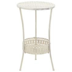 Vidaxl Bistro stolek ve vintage stylu kulatý kovový 40 x 70 cm bílý