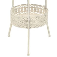 Greatstore Bistro stolek ve vintage stylu kulatý kovový 40 x 70 cm bílý