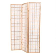 Greatstore Skládací 3dílný paraván v japonském stylu 120 x 170 cm přírodní