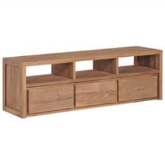 Greatstore TV stolek masivní teak s přírodním povrchem 120 x 30 x 40 cm