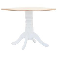 Greatstore Jídelní stůl bílo-hnědý 106 cm masivní kaučukovník