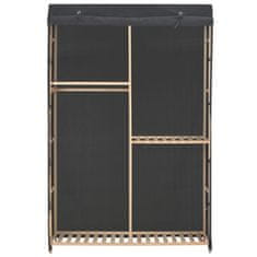 Greatstore Šatní skříň se 3 policemi šedá 110 x 40 x 170 cm textil