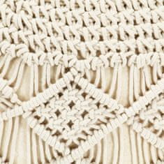 Greatstore Ručně vyrobený sedací puf macrame 45 x 30 cm bavlna