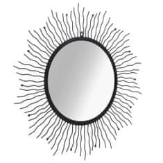 Vidaxl Zahradní nástěnné zrcadlo zářící slunce 80 cm černé