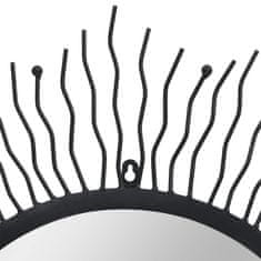 Petromila Zahradní nástěnné zrcadlo zářící slunce 80 cm černé