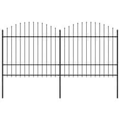 Vidaxl Zahradní plot s hroty ocel (1,5–1,75) x 3,4 m černý