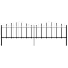 Vidaxl Zahradní plot s hroty ocel (0,5–0,75) x 3,4 m černý