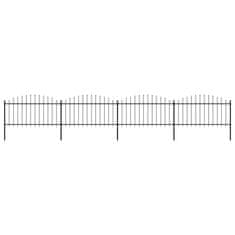 Greatstore Zahradní plot s hroty ocel (1,25–1,5) x 6,8 m černý