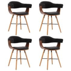 Vidaxl Jídelní židle 4 ks černé umělá kůže a ohýbané dřevo