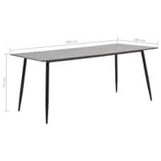 Greatstore Jídelní stůl šedý 200 x 100 x 75 cm MDF