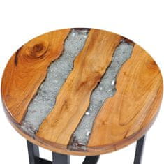 Greatstore Konferenční stolek 40 x 45 cm masivní teak a polyresin
