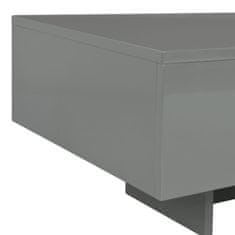 Greatstore Konferenční stolek šedý s vysokým leskem 115 x 55 x 31 cm MDF