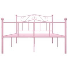 Vidaxl Rám postele růžový kov 160 x 200 cm