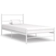Greatstore Rám postele bílý kov 100 x 200 cm