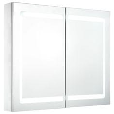 Greatstore LED koupelnová zrcadlová skříňka 80 x 12,2 x 68 cm