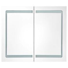 Greatstore LED koupelnová zrcadlová skříňka 80 x 12,2 x 68 cm
