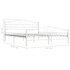 Vidaxl Rám postele bílý kovový 140 x 200 cm