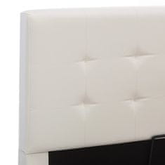 Greatstore Rám postele s úložným prostorem bílý umělá kůže 160 x 200 cm