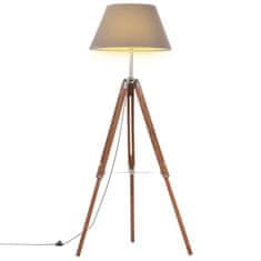 Vidaxl Stojací lampa stativ medově hnědá a šedá masivní teak 141 cm