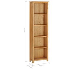 Greatstore Knihovna 52 x 22,5 x 170 cm masivní dubové dřevo