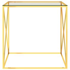 Greatstore Konferenční stolek zlatý 55 x 55 x 55 cm nerezová ocel a sklo
