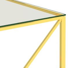 Greatstore Konferenční stolek zlatý 55 x 55 x 55 cm nerezová ocel a sklo