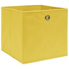 Greatstore Úložné boxy 10 ks žluté 32 x 32 x 32 cm textil