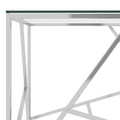Greatstore Konferenční stolek stříbrný 55x55x55 cm nerezová ocel a sklo