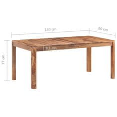 Greatstore Jídelní stůl 180 x 90 x 77 cm masivní sheeshamové dřevo