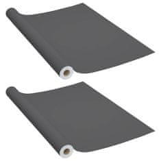Vidaxl Samolepící tapety na nábytek 2 ks šedé 500 x 90 cm PVC