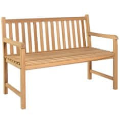 Greatstore Zahradní lavice s modrou poduškou 120 cm masivní teak