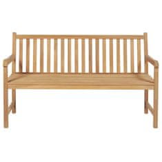 Greatstore Zahradní lavice s taupe poduškou 150 cm masivní teak