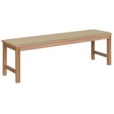 Greatstore Zahradní lavice s béžovou poduškou 150 cm masivní teak