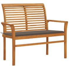 Vidaxl Zahradní lavice s taupe poduškou 112 cm masivní teak