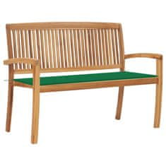 Greatstore Stohovatelná zahradní lavice s poduškou 128,5 cm masivní teak