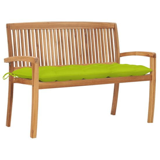 Greatstore Stohovatelná zahradní lavice s poduškou 128,5 cm masivní teak