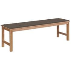 Greatstore Zahradní lavice s taupe poduškou 150 cm masivní teak