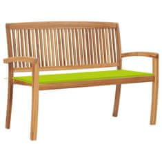 Greatstore Stohovatelná zahradní lavice s poduškou 128,5 cm masivní teak