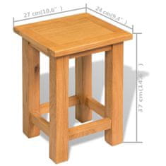 Vidaxl Přístavné stolky 2 ks 27 x 24 x 37 cm masivní dubové dřevo