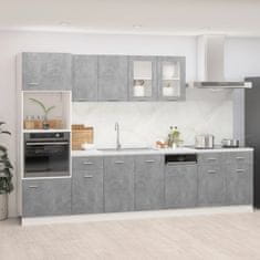 Petromila 7dílný set kuchyňských skříněk betonově šedý kompozitní dřevo