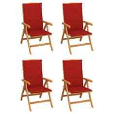 Greatstore Polohovací zahradní židle s poduškami 4 ks masivní teak