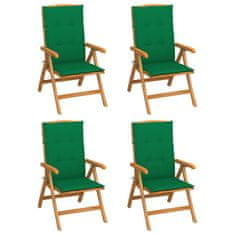 Greatstore Polohovací zahradní židle s poduškami 4 ks masivní teak