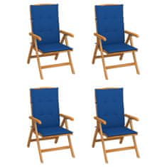 Greatstore Polohovací zahradní židle s poduškami 4 ks masivní teak