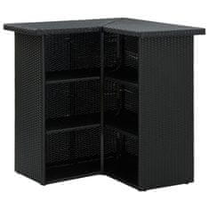Vidaxl Rohový barový stolek černý 100 x 50 x 105 cm polyratan