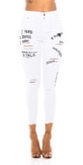 Amiatex Dámské jeans 85959, bílá, 36