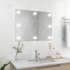 Vidaxl Nástěnné zrcadlo bez rámu s LED osvětlením obdélníkové sklo